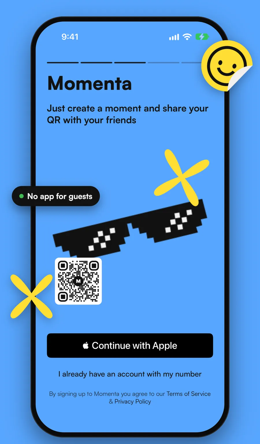 The Momenta QR code that guests scan to join